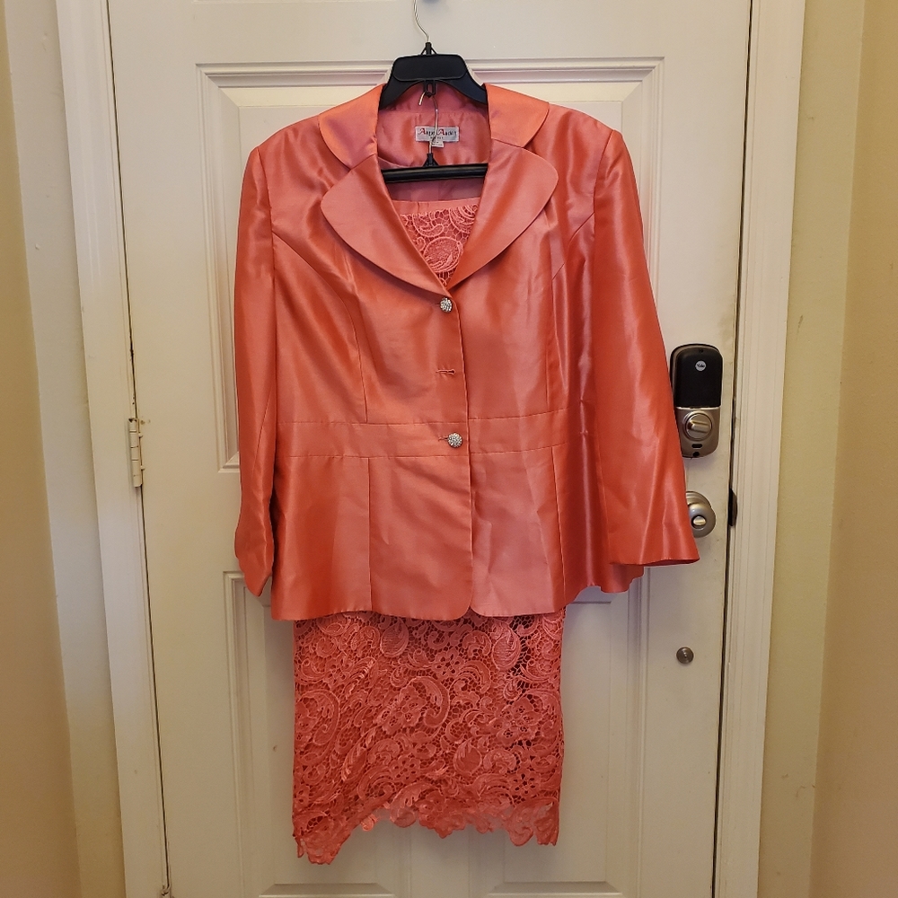 Angie Auden of New York lace suit